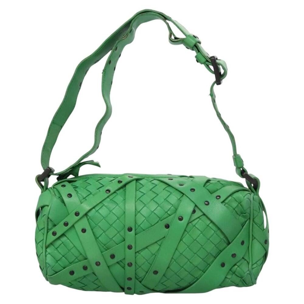 Bottega Veneta Intrecciato Shoulder Bag Green
